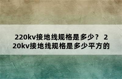 220kv接地线规格是多少？ 220kv接地线规格是多少平方的